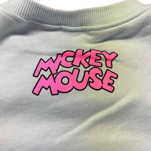 Zara x Disney Girl's 8-9 Mickey Mouse Surf Sweatshirt Green So Tired Of Surfing - Picture 8 of 14